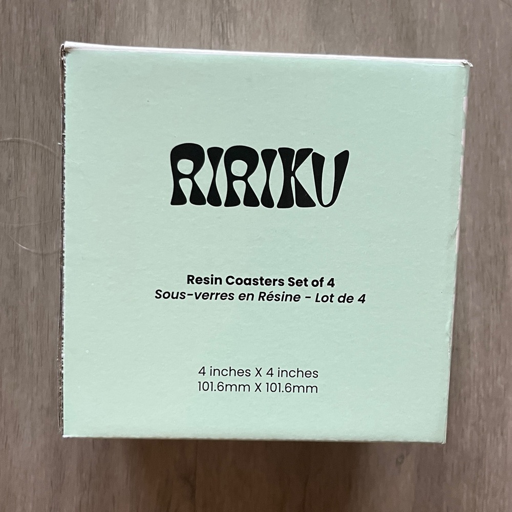 RIRIKU Resin Coasters Set of 4